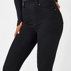 Spanx Plus Size Flare Jeans Black Pull ON Stretch Women's Size 3XL NEW